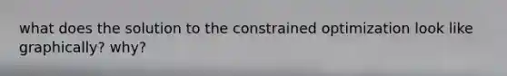 what does the solution to the constrained optimization look like graphically? why?