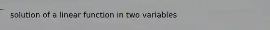 solution of a linear function in two variables