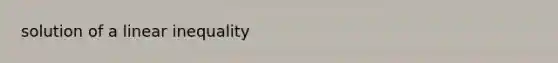 solution of a linear inequality