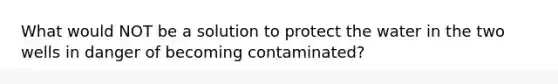 What would NOT be a solution to protect the water in the two wells in danger of becoming contaminated?