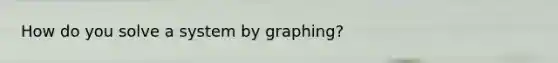 How do you solve a system by graphing?