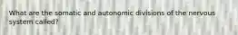 What are the somatic and autonomic divisions of the nervous system called?