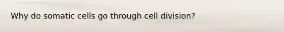 Why do somatic cells go through <a href='https://www.questionai.com/knowledge/kjHVAH8Me4-cell-division' class='anchor-knowledge'>cell division</a>?