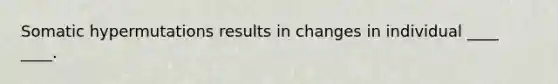 Somatic hypermutations results in changes in individual ____ ____.