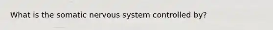 What is the somatic nervous system controlled by?