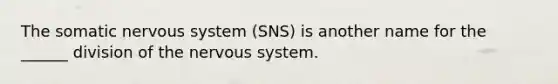 The somatic nervous system (SNS) is another name for the ______ division of the nervous system.