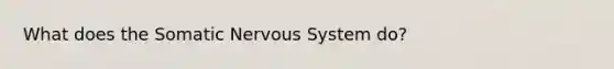 What does the Somatic Nervous System do?