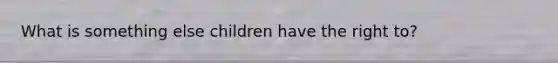 What is something else children have the right to?