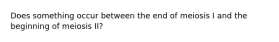 Does something occur between the end of meiosis I and the beginning of meiosis II?