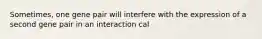 Sometimes, one gene pair will interfere with the expression of a second gene pair in an interaction cal