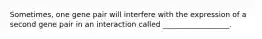 Sometimes, one gene pair will interfere with the expression of a second gene pair in an interaction called __________________.