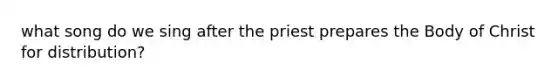 what song do we sing after the priest prepares the Body of Christ for distribution?