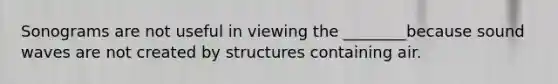 Sonograms are not useful in viewing the ________because sound waves are not created by structures containing air.