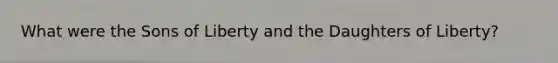 What were the Sons of Liberty and the Daughters of Liberty?