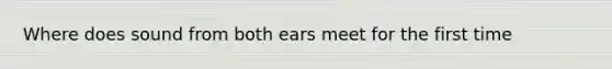 Where does sound from both ears meet for the first time