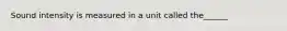 Sound intensity is measured in a unit called the______