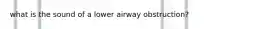 what is the sound of a lower airway obstruction?