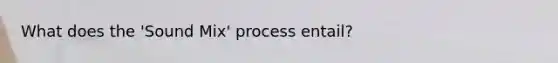 What does the 'Sound Mix' process entail?