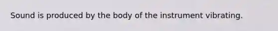 Sound is produced by the body of the instrument vibrating.