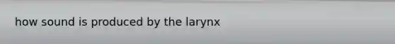 how sound is produced by the larynx