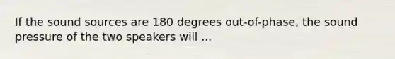 If the sound sources are 180 degrees out-of-phase, the sound pressure of the two speakers will ...