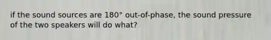 if the sound sources are 180° out-of-phase, the sound pressure of the two speakers will do what?