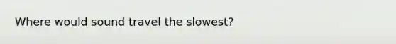 Where would sound travel the slowest?