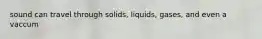 sound can travel through solids, liquids, gases, and even a vaccum