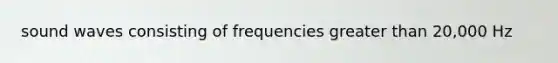 sound waves consisting of frequencies <a href='https://www.questionai.com/knowledge/ktgHnBD4o3-greater-than' class='anchor-knowledge'>greater than</a> 20,000 Hz