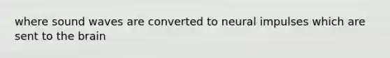 where sound waves are converted to neural impulses which are sent to the brain