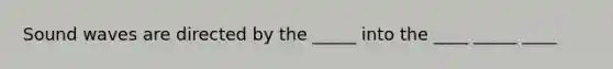 Sound waves are directed by the _____ into the ____ _____ ____