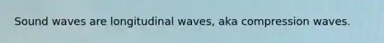 Sound waves are longitudinal waves, aka compression waves.