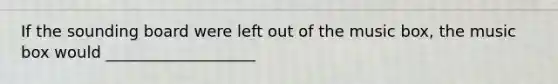 If the sounding board were left out of the music box, the music box would ___________________