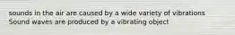 sounds in the air are caused by a wide variety of vibrations Sound waves are produced by a vibrating object