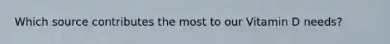 Which source contributes the most to our Vitamin D needs?
