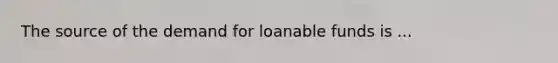 The source of the demand for loanable funds is ...