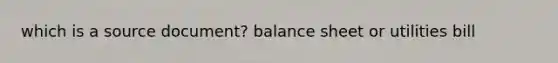 which is a source document? balance sheet or utilities bill