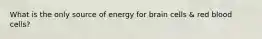 What is the only source of energy for brain cells & red blood cells?