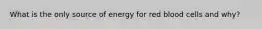 What is the only source of energy for red blood cells and why?