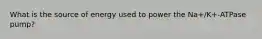 What is the source of energy used to power the Na+/K+-ATPase pump?