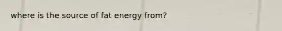 where is the source of fat energy from?