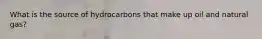 What is the source of hydrocarbons that make up oil and natural gas?