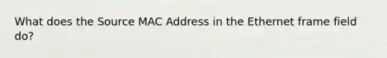 What does the Source MAC Address in the Ethernet frame field do?