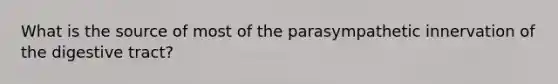 What is the source of most of the parasympathetic innervation of the digestive tract?