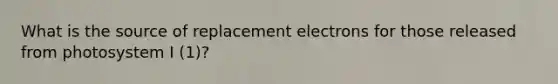 What is the source of replacement electrons for those released from photosystem I (1)?