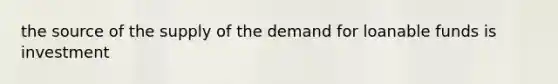 the source of the supply of the demand for loanable funds is investment