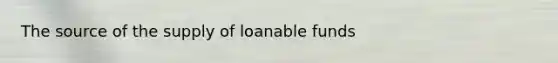 The source of the supply of loanable funds