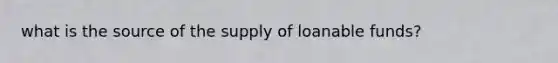 what is the source of the supply of loanable funds?