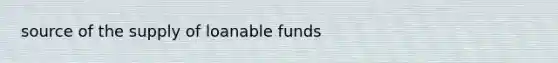 source of the supply of loanable funds