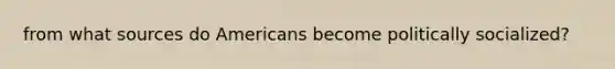 from what sources do Americans become politically socialized?